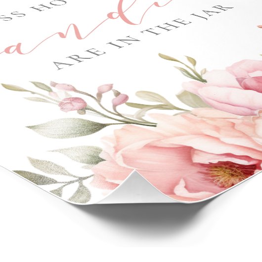 Guess How Many Candies Pink Baby Shower Sign Foto Afdruk (Hoek)