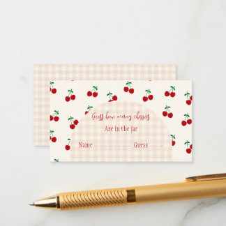 Guess How Many Cherries Baby Shower Informatiekaartje