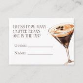 Guess How Many Coffee Beans Bridal Shower Informatiekaartje (Voorkant)