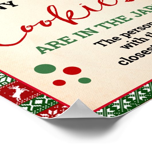 Guess How Many Cookies Game Ugly Sweater Sign Poster (Hoek)