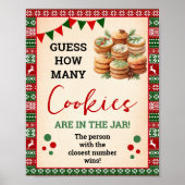 Guess How Many Cookies Game Ugly Sweater Sign Poster (Voorkant)