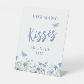 Guess How Many Kisses Bridal Shower Reclamebord Met Voetstuk (Voorkant)