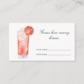 Guess how many kisses Cocktail bridal shower Informatiekaartje (Voorkant)