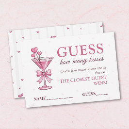Guess How Many Kisses Game Card A Tiny Bit Engaged Informatiekaartje