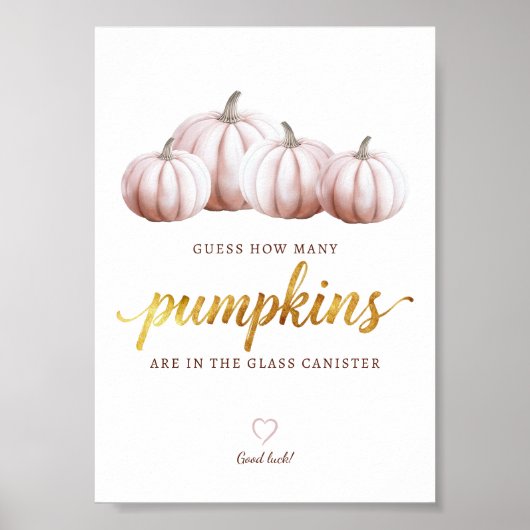 Guess How Many Pumpkins Sign | Blush Fall Game Poster (Voorkant)