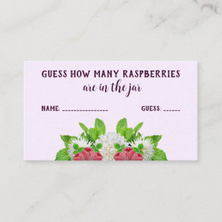 Guess How Many Raspberries Garden Bridal Shower Informatiekaartje