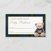 Guess How Many Teddy Grahams Baby Shower Game Informatiekaartje (Voorkant)