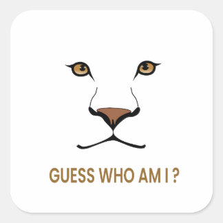 Guess the Animal: Lioness | Minimal Queen Vierkante Sticker