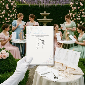 Guess the Dress Bridal Shower Floral game card  Kaart