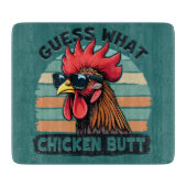Guess What Chicken Butt Funny Retro Rooster Snijplank (Voorkant)