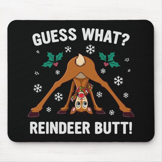 Guess What Reindeer Butt Christmas Joke Muismat (Voorkant)
