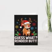 Guess What Reindeer Butt Funny Christmas Men Reind Kaart (Voorkant)