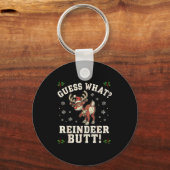 Guess What Reindeer Butt Funny Christmas Sleutelhanger (Voorkant)