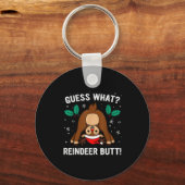 Guess What Reindeer Butt Mens & Boys Funny Ugl Sleutelhanger (Voorkant)