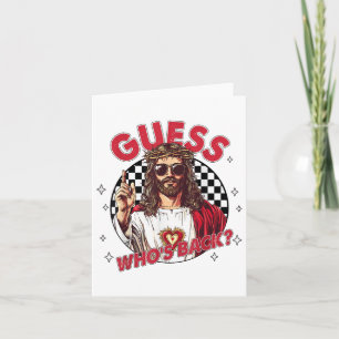 Guess Who Back Jesus Funny Easter Religious Mannen Kaart