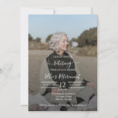 Guess Who Retired Female Script Photo Invitation (Devant)