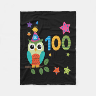 Guess Whoos 100 dagen slimmer uil school Fleece Deken