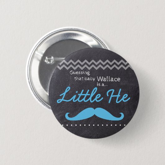 "Guessing Baby Boy" - "Little He" Geslacht onthull Ronde Button 5,7 Cm (Voorkant /achterkant)