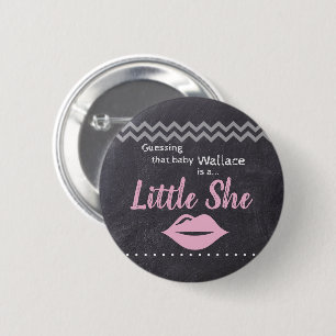 "Guessing Baby Girl" - "Little She" Geslacht onthu Ronde Button 5,7 Cm