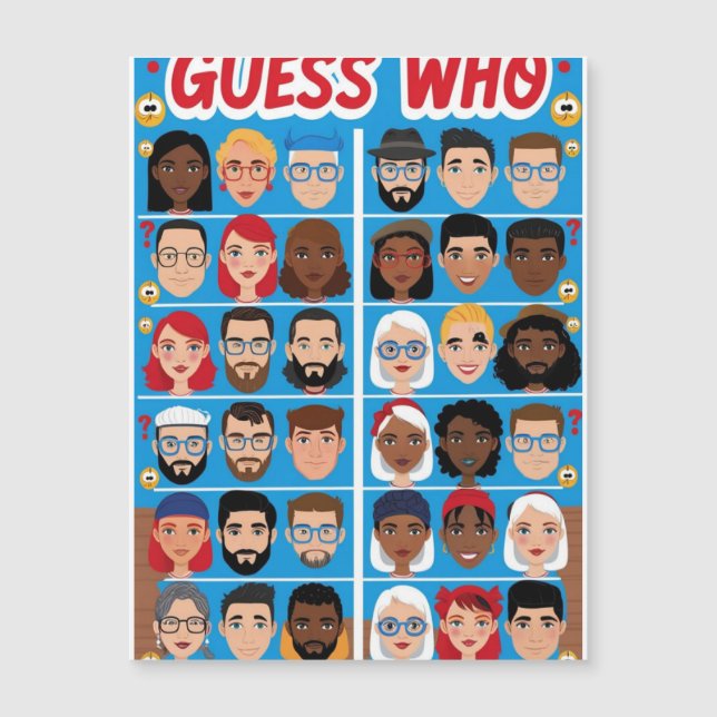 Guessing Game voor Tiener, Wie is Wie (Voorkant)