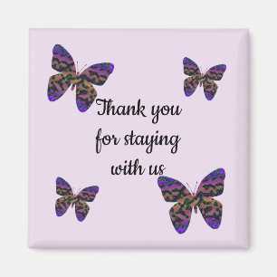 Guest Appreciation Colorful Butterflies Bedankt Magneet