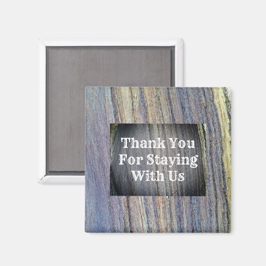 Guest Appreciation Woodgrain Stripe Hartelijk dank Magneet (Voorkant / Achterkant)