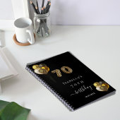 Guest book 70e verjaardag zwarte goudluipaard notitieboek