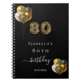 Guest book 80e verjaardag zwarte goudluipaard notitieboek (Voorkant)