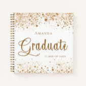 Guest book afstuderen white gold glitter script notitieboek (Voorkant)