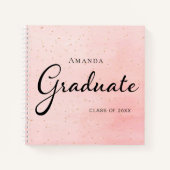 Guest book afstuderen zwart roze goud notitieboek (Voorkant)