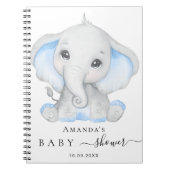 Guest book baby shower olifant boy blauw notitieboek (Voorkant)