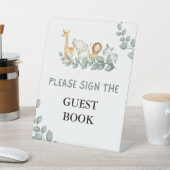 Guest Book Baby shower Wild One Pedestal Sign Reclamebord Met Voetstuk (Insitu)