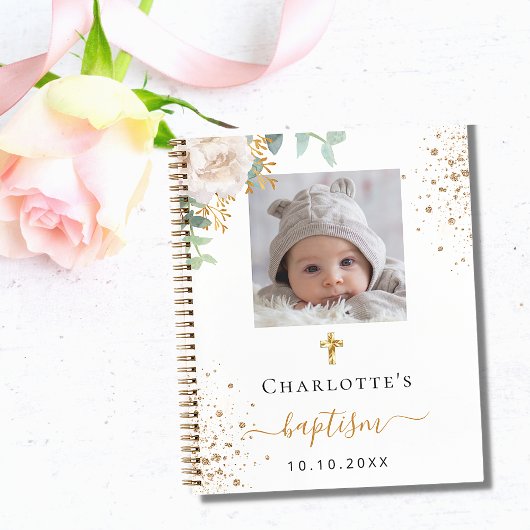 Guest book Baptisme aangepaste fotofloral Notitieboek