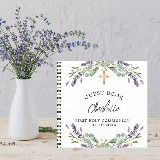 Guest book Communlavender violet eucalyptus Notitieboek