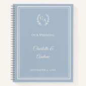 Guest Book dusty blue ivory monogrammed wedding Notitieboek (Voorkant)