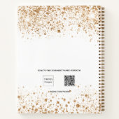 Guest book jarig white gold glitter name script notitieboek (Achterkant)