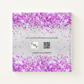 Guest book jarig zilveren paarse roze glitter notitieboek (Achterkant)