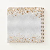 Guest book jarig zilvergoudglitter monogram notitieboek (Achterkant)