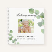 Guest book memorial begrafenis ecalyptus greenery notitieboek (Voorkant)