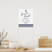Guest book nautical bruiloft ankerbord poster (Keuken)