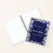 Guest book navy blue snowflakes wedding notitieboek (Binnen)