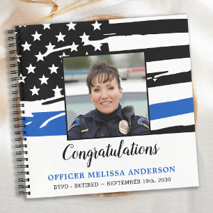 Guest Book op Custom Foto Police Retirement Notitieboek