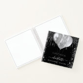 Guest book Quinceanera Black Silglitter Notitieboek (Binnen)