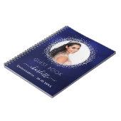 Guest book Quinceanera navy blue Silver Notitieboek (Linkerzijde)