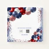 Guest book Quinceanera red blue patriotic Notitieboek (Achterkant)