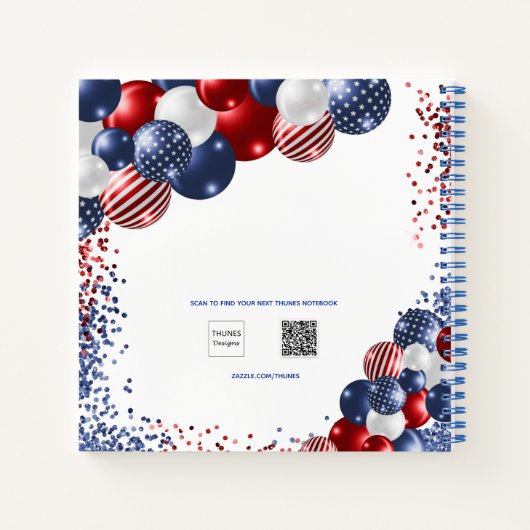 Guest book Quinceanera red blue patriotic Notitieboek (Achterkant)
