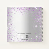 Guest book Quinceañera Silver paarse glitter tiara Notitieboek (Achterkant)