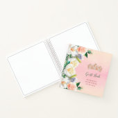 Guest book Quinceanera tiara blush roze flora Notitieboek (Binnen)