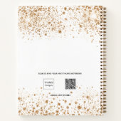 Guest book Quinceanera white gold glitter name Notitieboek (Achterkant)