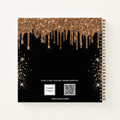Guest book Sweet 16 black Gold glitter name Notitieboek (Achterkant)
